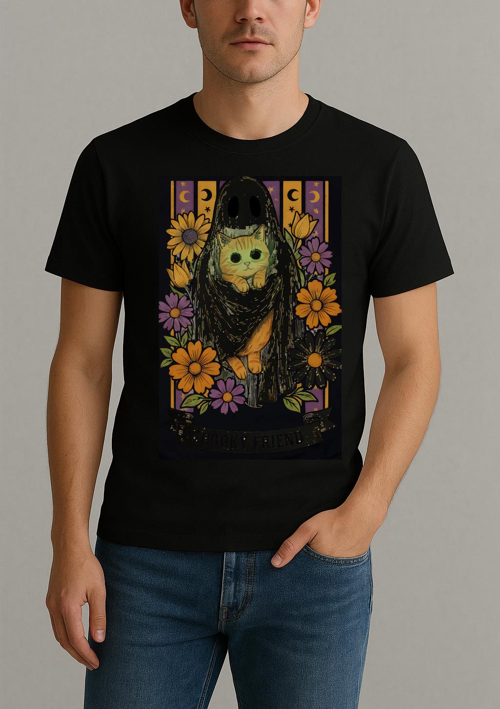 Halloween Ghost And Cat shirt