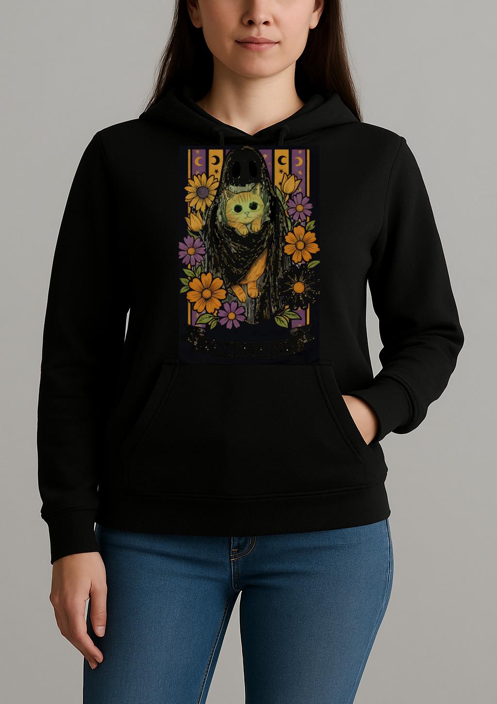 Halloween Ghost And Cat Unihoodie
