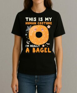 This Is My Human Costume I’m Really A Bagel Halloween Shirt Womentee