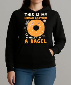 This Is My Human Costume I’m Really A Bagel Halloween Shirt Unihoodie