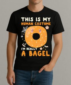 This Is My Human Costume I’m Really A Bagel Halloween Shirt
