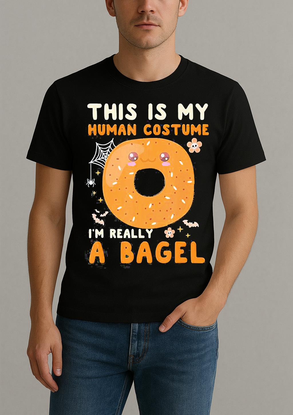 This Is My Human Costume I’m Really A Bagel Halloween Shirt