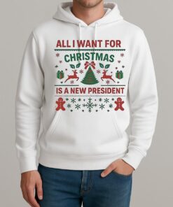 Anti-Trump-All-I-Want-For-Christmas-Is-A-New-President-T-Shirt-1 Unisexhoodie