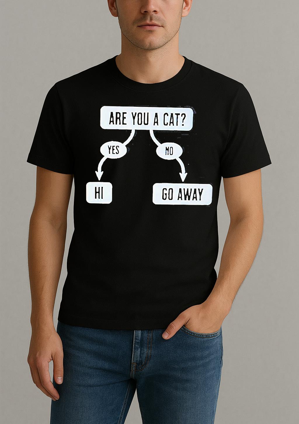 Are You A Cat Yes Hi No Go Away Shirt