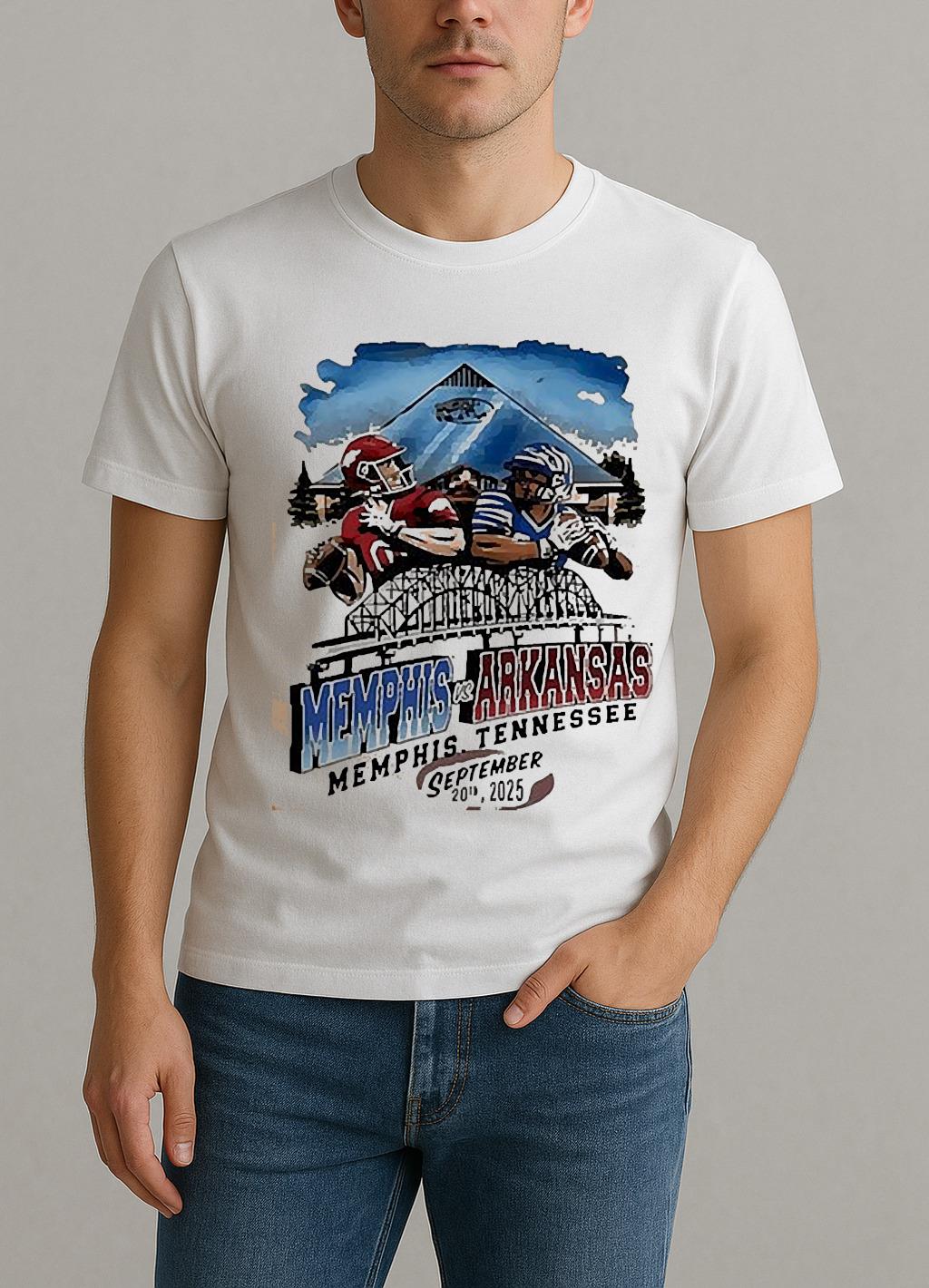 Arkansas Vs Memphis Game Day 2025 Paint Shirt