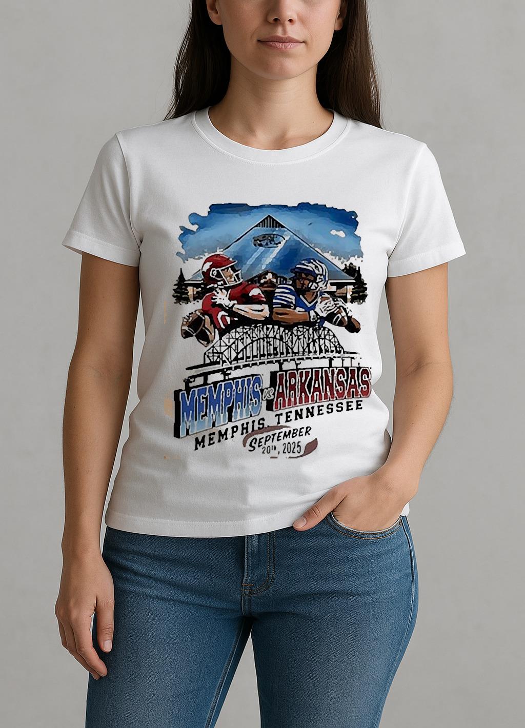 Arkansas Vs Memphis Game Day 2025 Paint W-tee