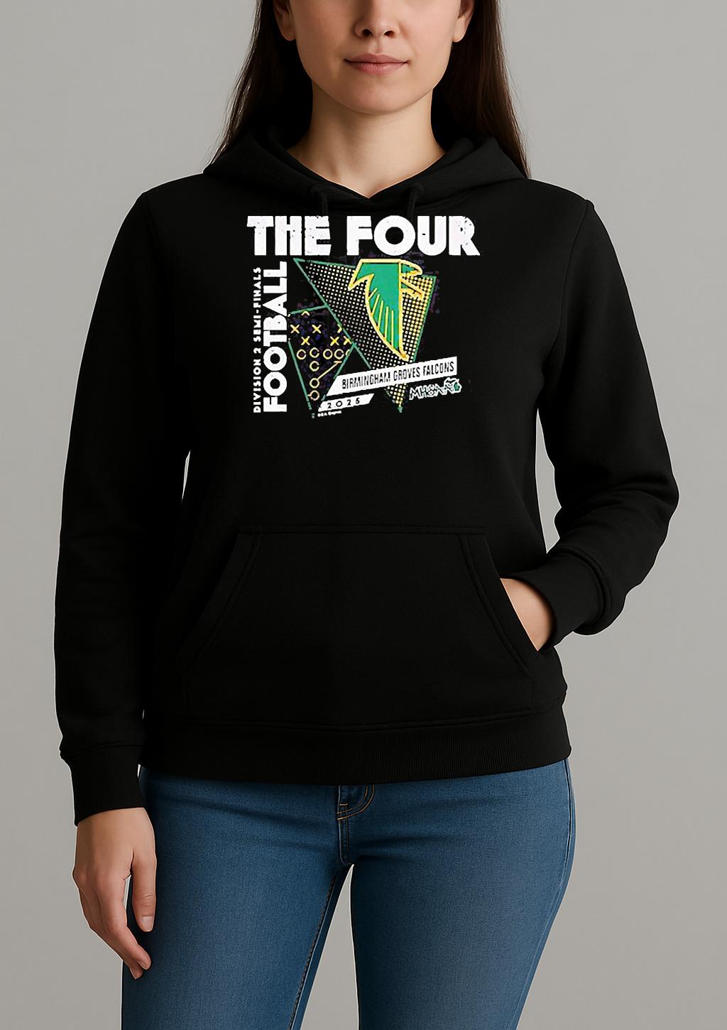 Birmingham Groves Falcons The Four 2025 Mhsaa Football D2 Finals Shirt Unihoodie