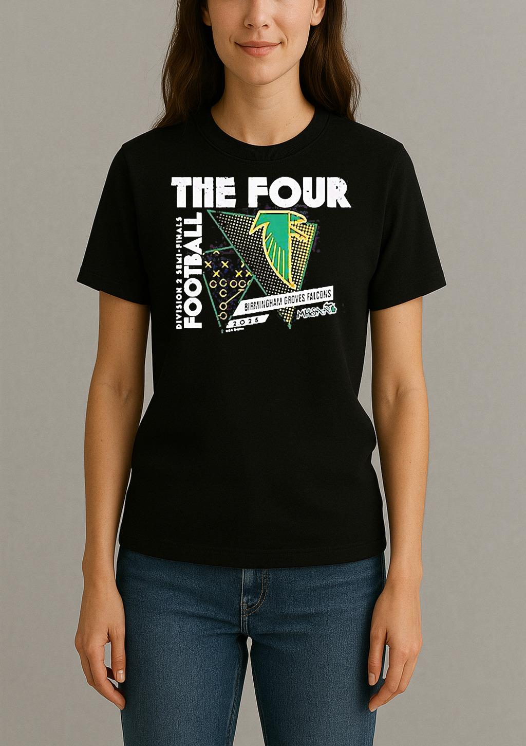 Birmingham Groves Falcons The Four 2025 Mhsaa Football D2 Finals Shirt Womentee