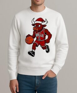 Chicago Bulls Wearing Santa Hat Christmas Mascot Shirt sweater