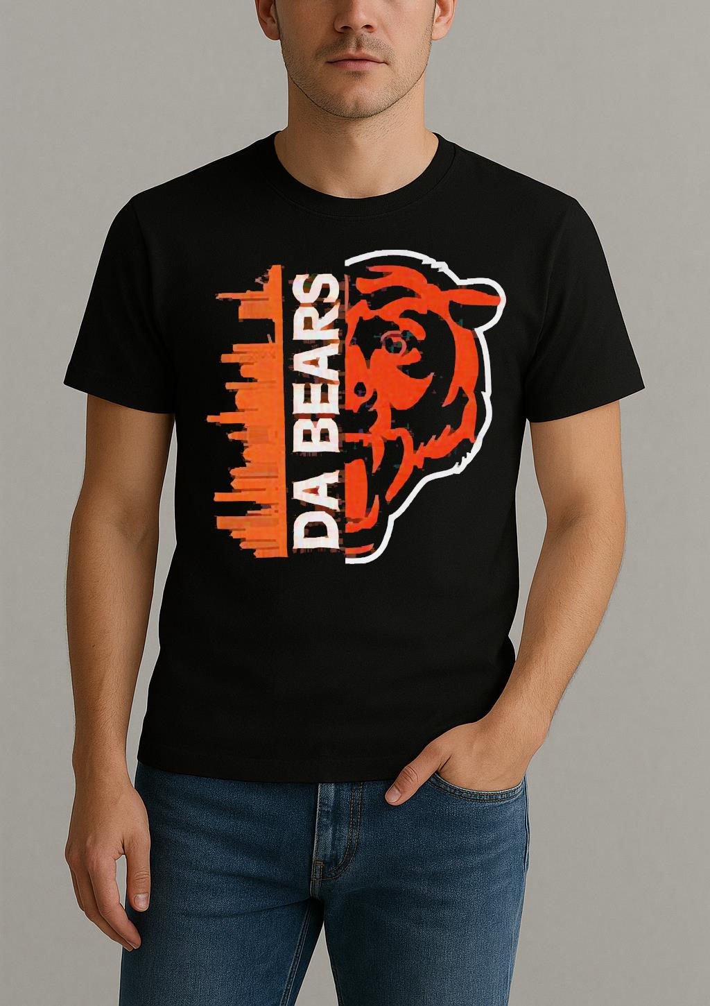 Da Bears Graphic Chicago Football City Skyline Shirt