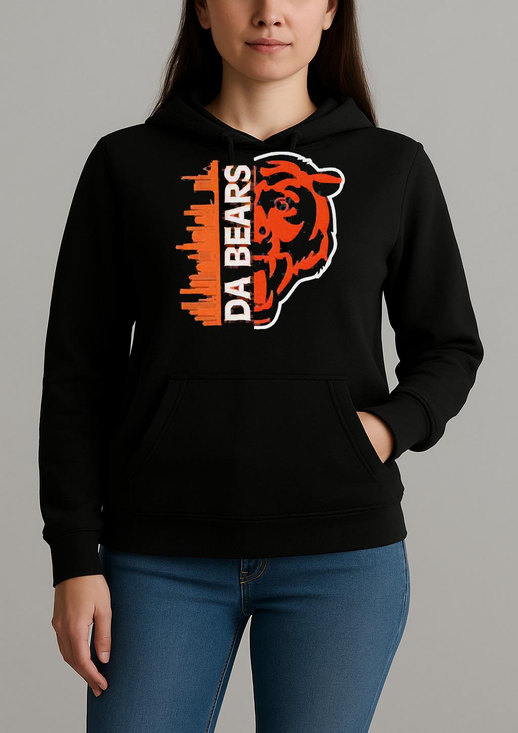Da Bears Graphic Chicago Football City Skyline Shirt Unihoodie