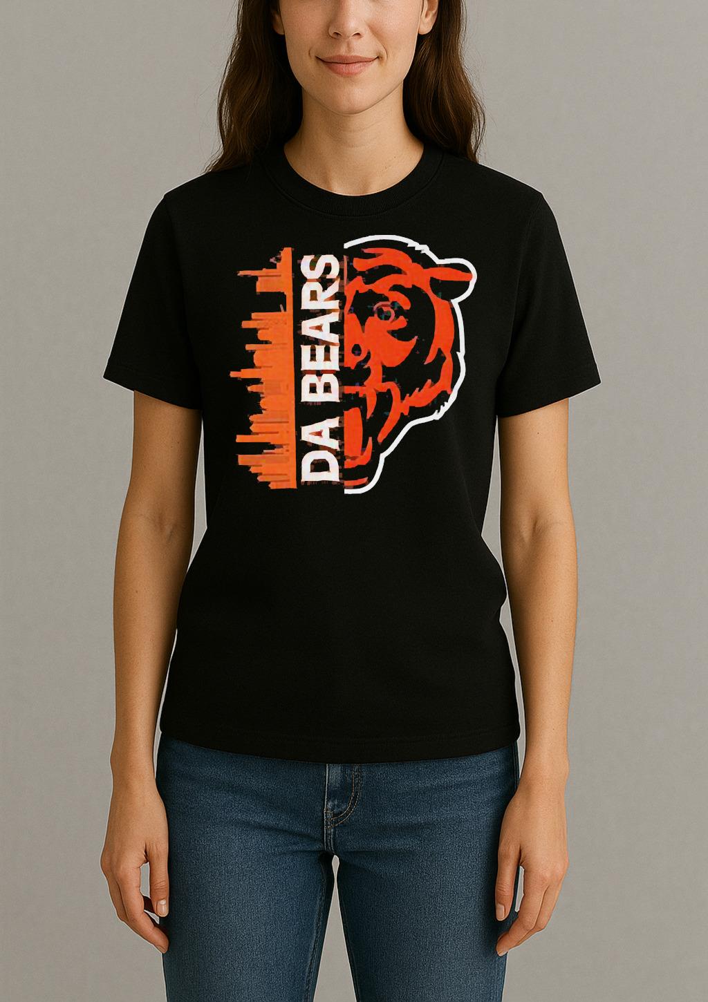 Da Bears Graphic Chicago Football City Skyline Shirt Womentee