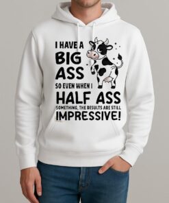 Dairy Cow I Have A Big Ass So Even When I Half Ass Shirt Unisexhoodie