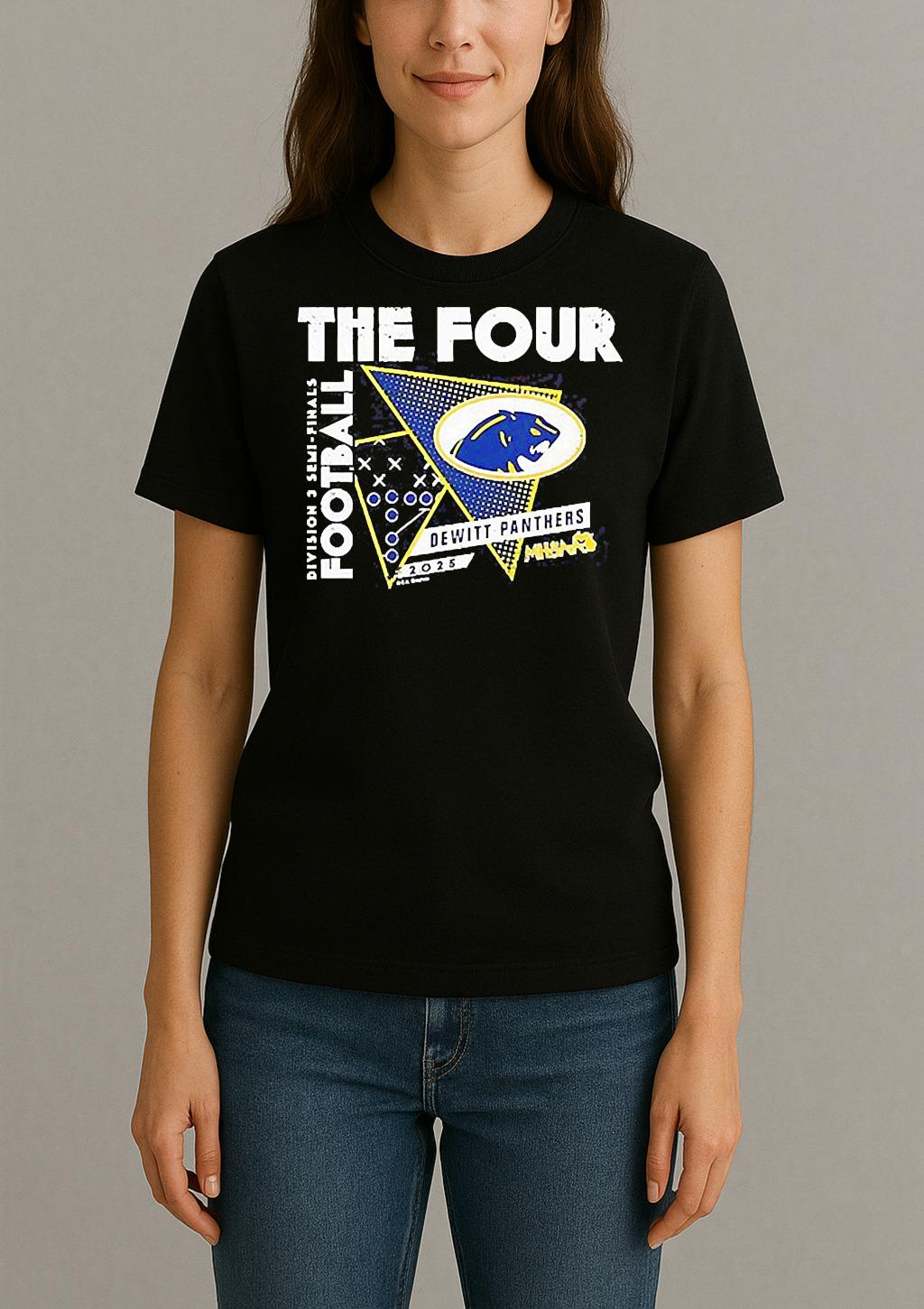 Dewitt Panthers The Four 2025 Mhsaa Football D3 Finals Shirt Womentee