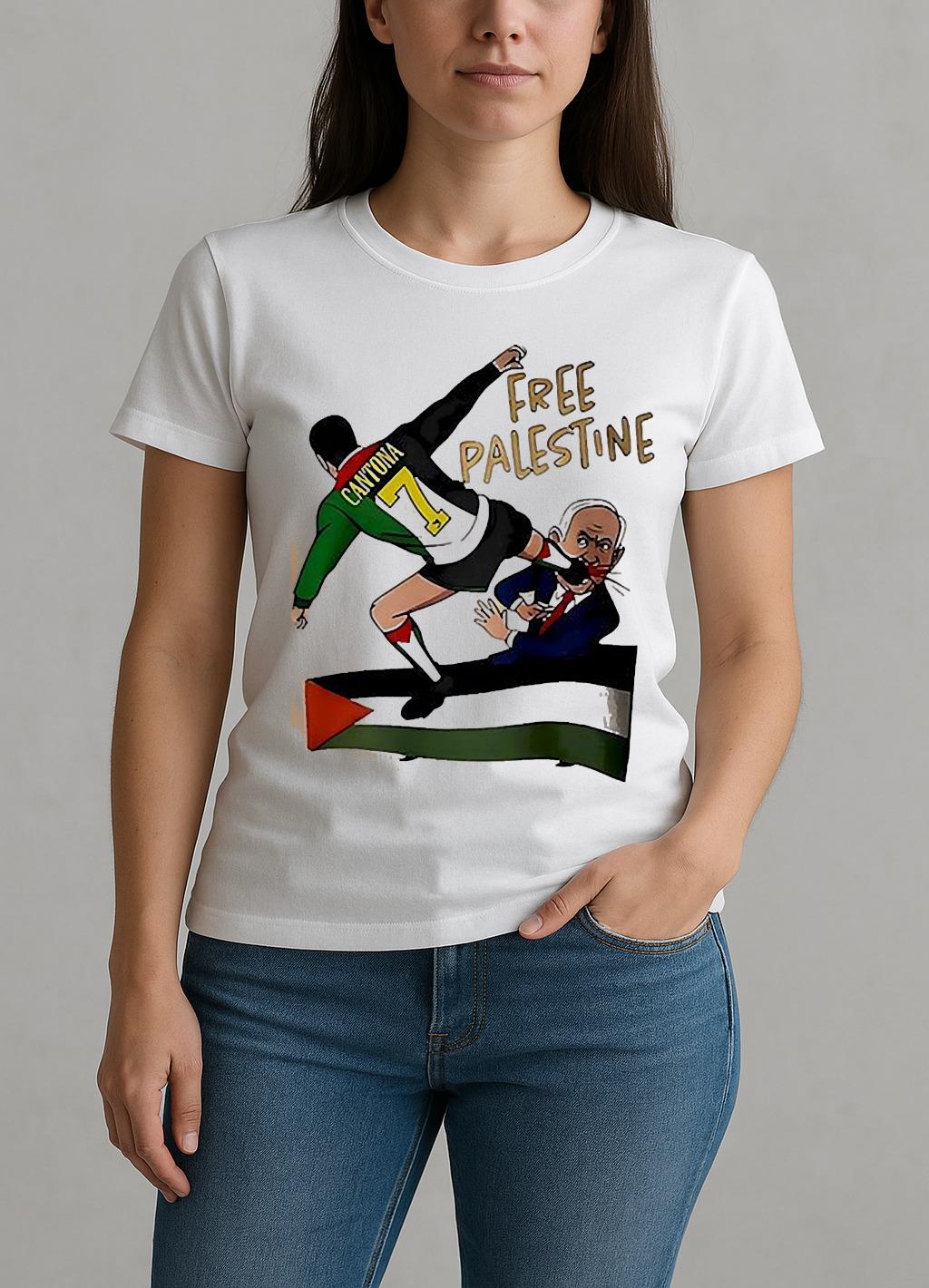 Eric Cantona Free Palestine Shirt W-tee