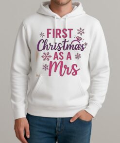 First Christmas As A Mrs 2025 Shirt Unisexhoodie