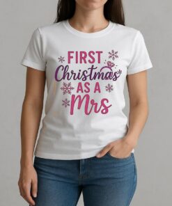 First Christmas As A Mrs 2025 Shirt W-tee
