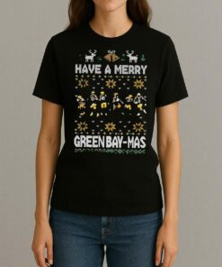 Green Bay Packers Have A Merry Green Bay Mas Merry Christmas Shirt Womentee