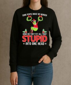 Grinch Some People Make Me Wonder How Do They Fit All That Stupid Into One Head Christmas Shirt sweater