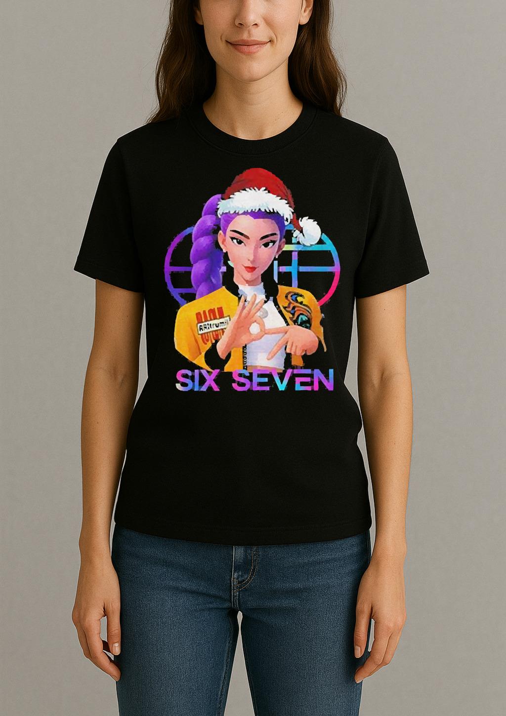 Huntrix K Pop Demon Hunters 6 7 Meme Funny Christmas Shirt Womentee