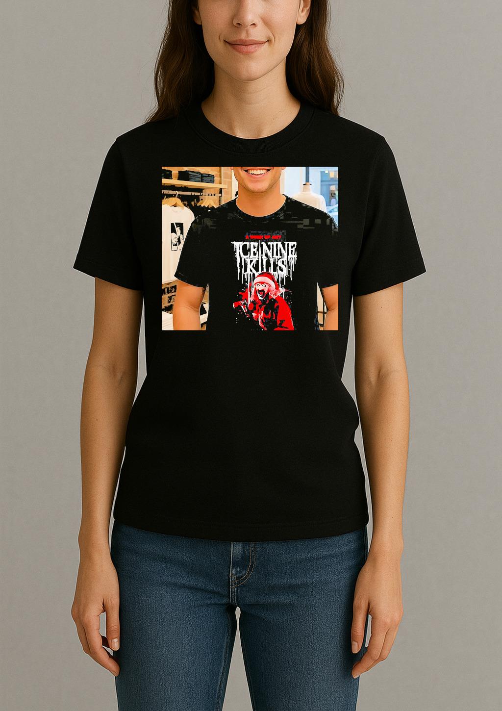 Ice Nine Kills X Terrifier A Work Of Art Christmas Horror Shirt Womentee