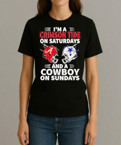 Im A Crimson Tide On Saturdays And A Cowboy On Sundays Shirt Womentee