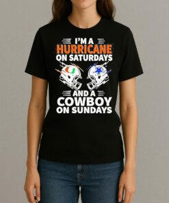 Im A Hurricane On Saturdays And A Cowboy On Sundays Shirt Womentee