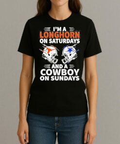 Im A Longhorn On Saturdays And A Cowboy On Sundays 2025 Shirt Womentee