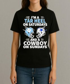 Im A Tar Heel On Saturdays And A Cowboy On Sundays Shirt Womentee