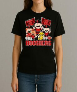 Indiana Hoosiers Shop Snoopy Charlie Brown And Friends Hoosiers Flags T Shirt Womentee