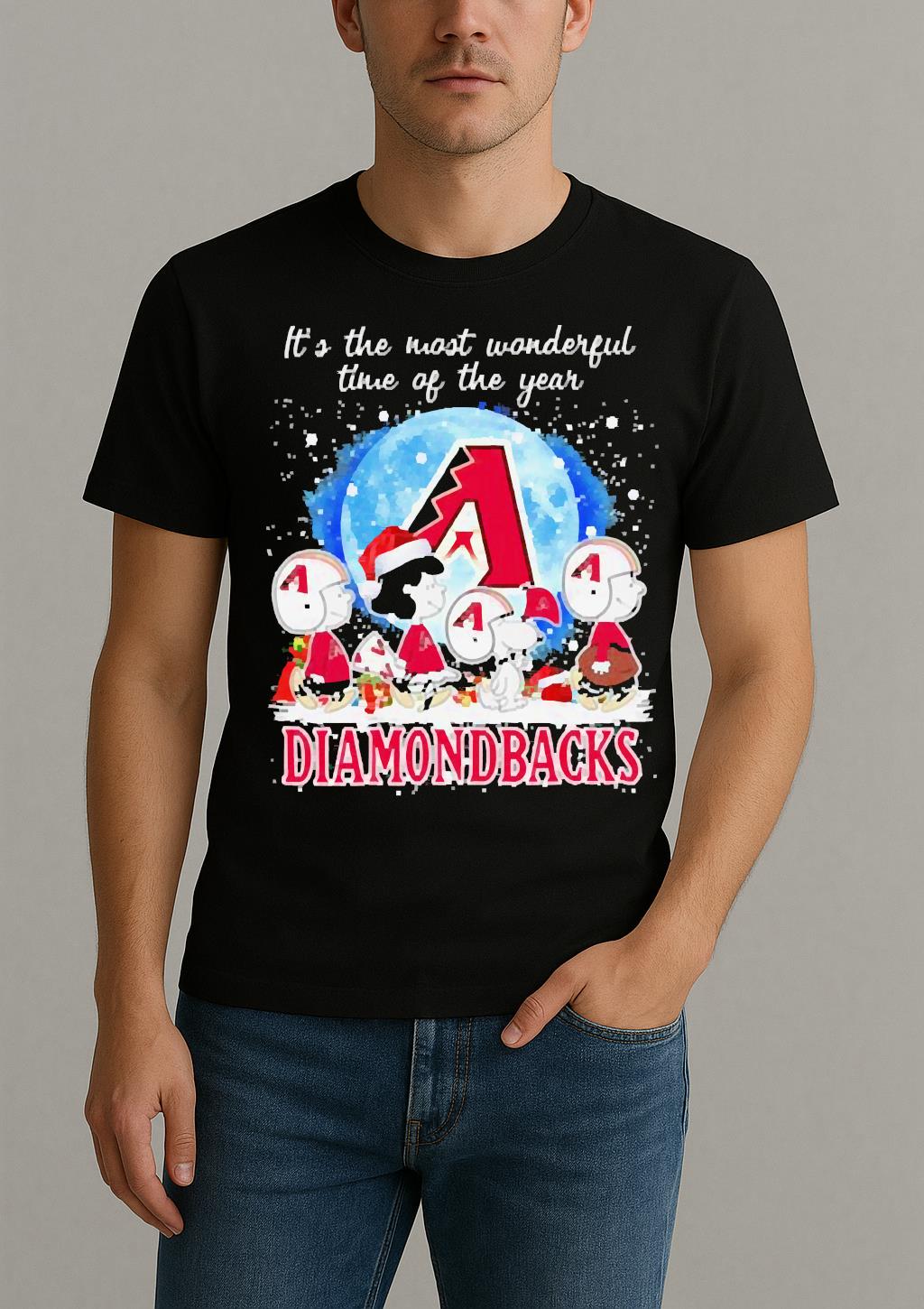 Its The Most Wonderful Time Of The Years Peanuts Characters X Arizona Diamondbacks Merry Christmas T Shirt