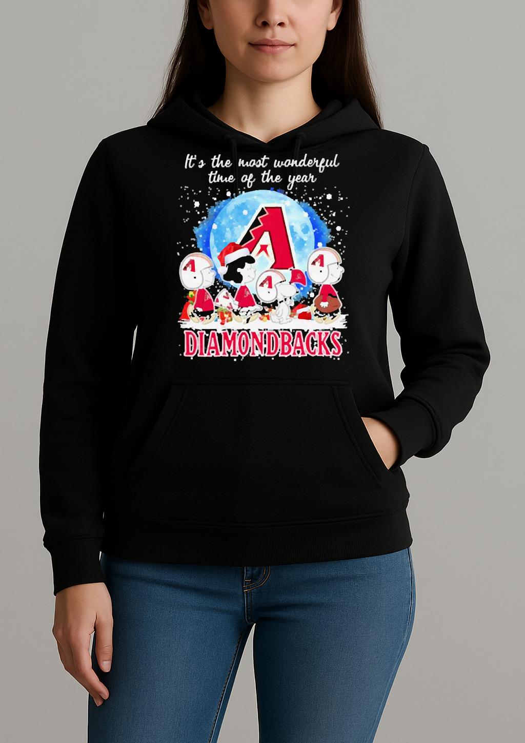 Its The Most Wonderful Time Of The Years Peanuts Characters X Arizona Diamondbacks Merry Christmas T Shirt Unihoodie