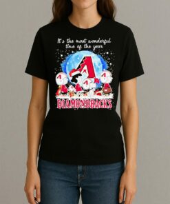 Its The Most Wonderful Time Of The Years Peanuts Characters X Arizona Diamondbacks Merry Christmas T Shirt Womentee