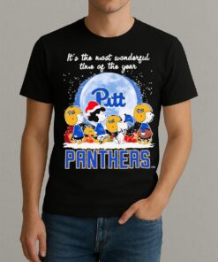 Its The Most Wonderful Time Of The Years Peanuts Characters X Pittsburgh Panthers Merry Christmas T Shirt