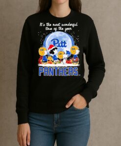 Its The Most Wonderful Time Of The Years Peanuts Characters X Pittsburgh Panthers Merry Christmas T Shirt sweater