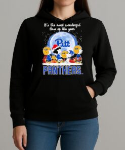 Its The Most Wonderful Time Of The Years Peanuts Characters X Pittsburgh Panthers Merry Christmas T Shirt Unihoodie