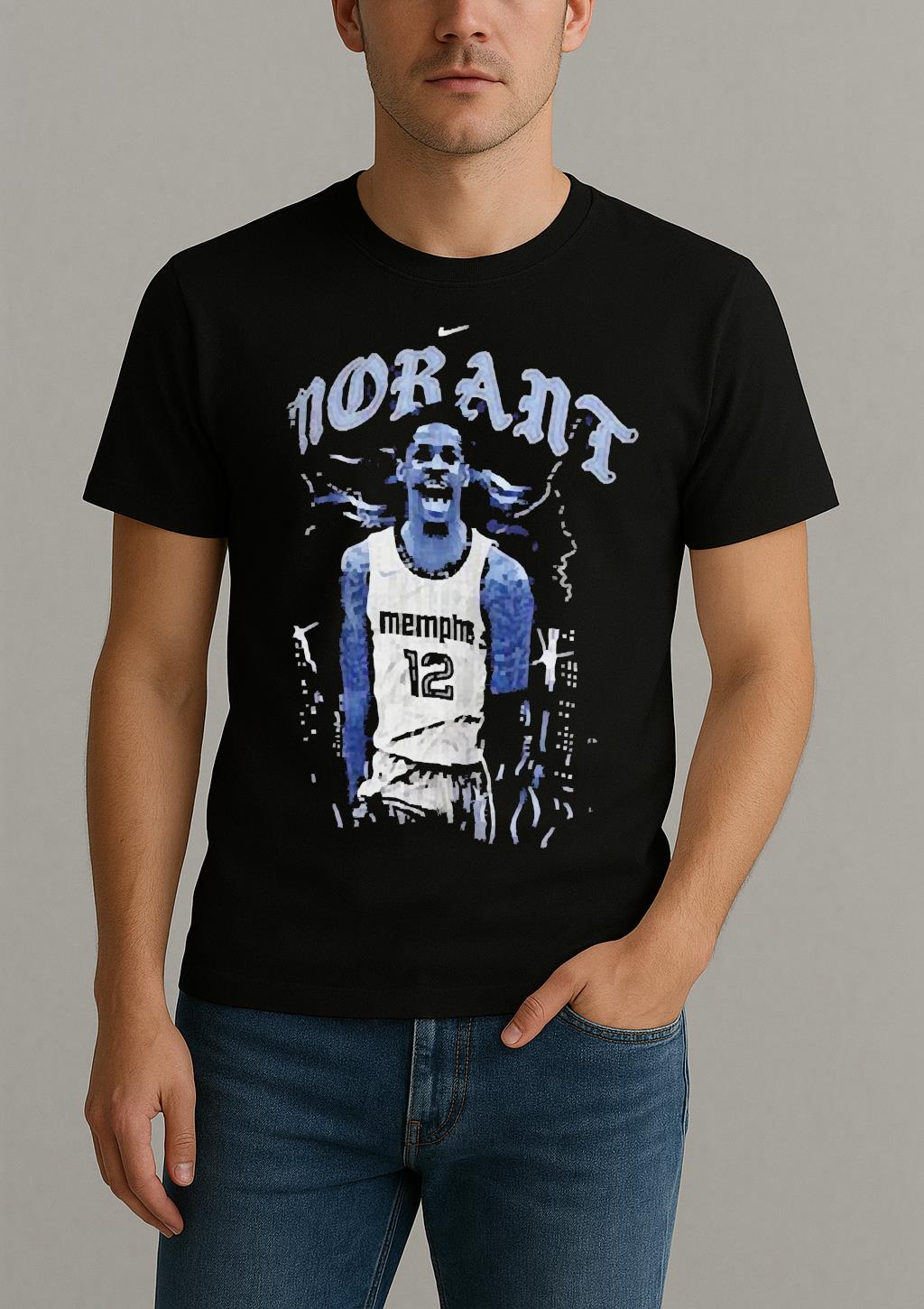 Ja Morant 12 Memphis Grizzlies Nike Basketball City Skyline Storm Vintage Shirt