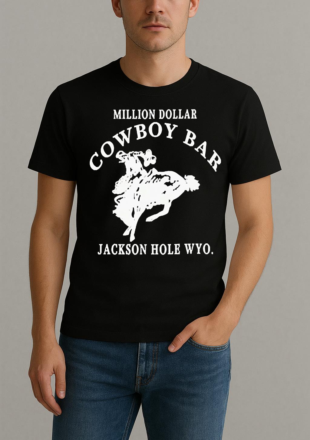 Jackson Hole Wyoming Million Dollar Cowboy Bar T Shirt