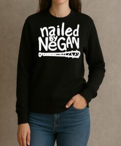 Jeffrey Dean Morgan Wearing Nailed By Negan Shirt sweater