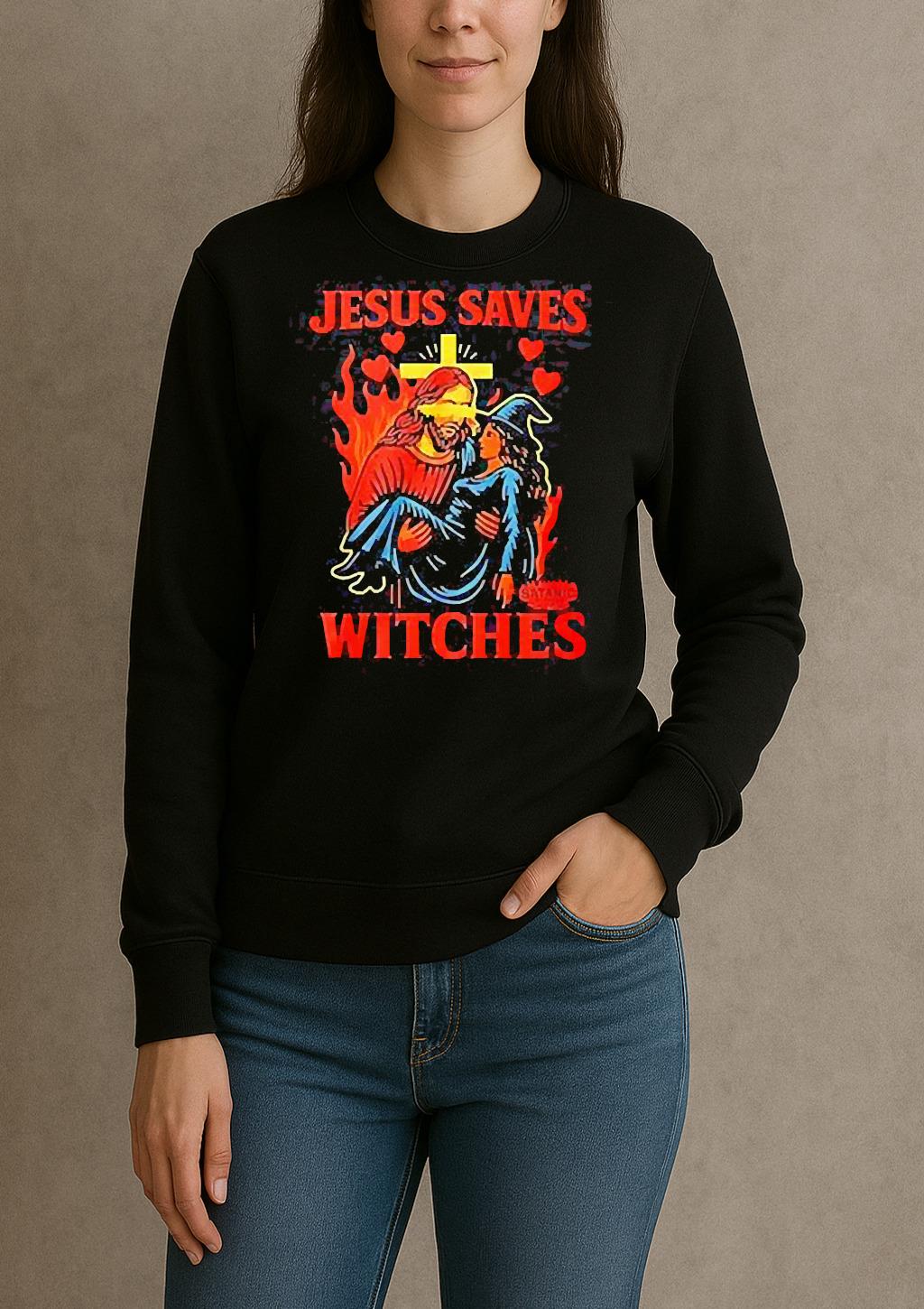 Jesus Saves Witches Graphic Shirt sweater