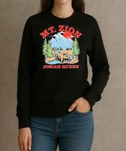 Josiah Queen Mt Zion American Bison Mountain Sunset T Shirt sweater