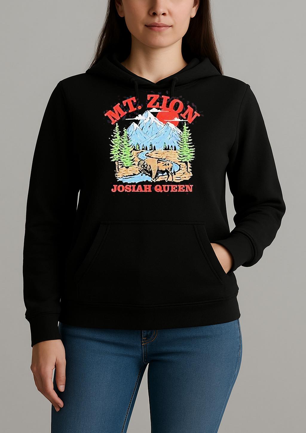 Josiah Queen Mt Zion American Bison Mountain Sunset T Shirt Unihoodie