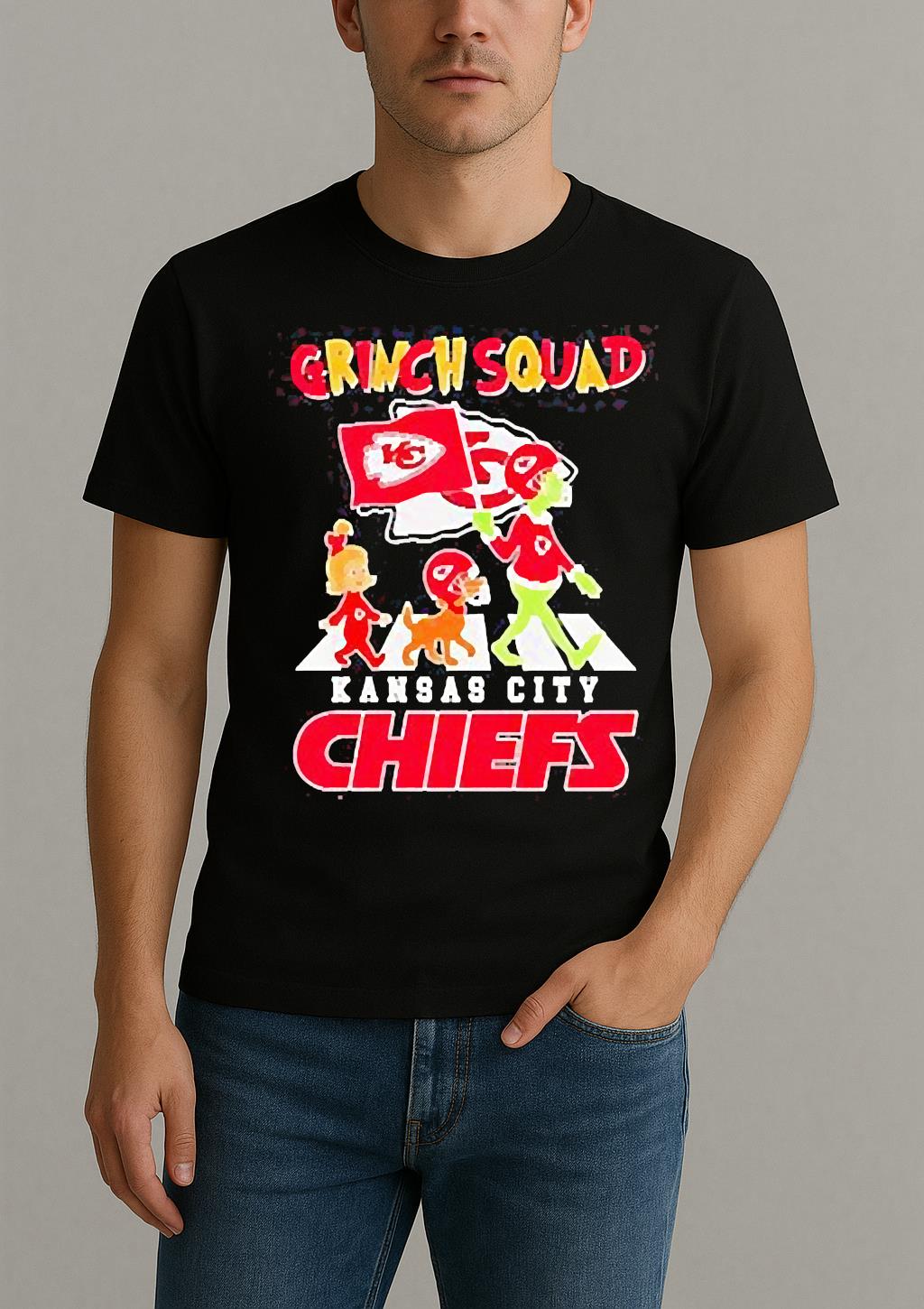 Kansas City Chiefs Grinch Squad Abbey Road T Shirt