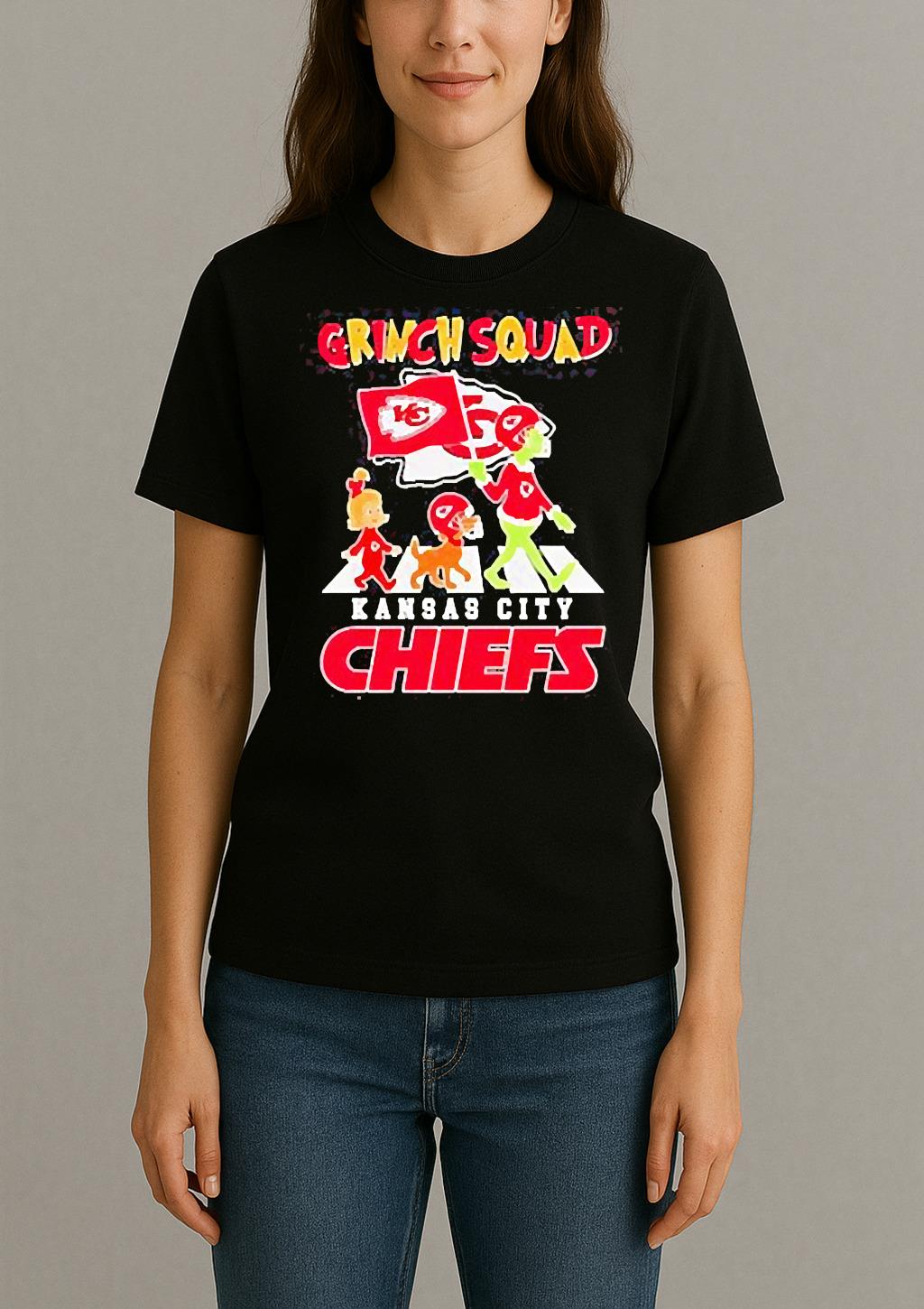 Kansas City Chiefs Grinch Squad Abbey Road T Shirt Womentee