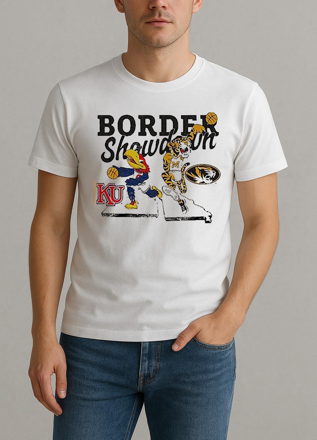 Kansas Jayhawks Vs Missouri Tigers 2025 Border Showdown Mascot Shirt
