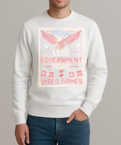 Less Government More Video Games Patriotic Eagle Graphic sweater