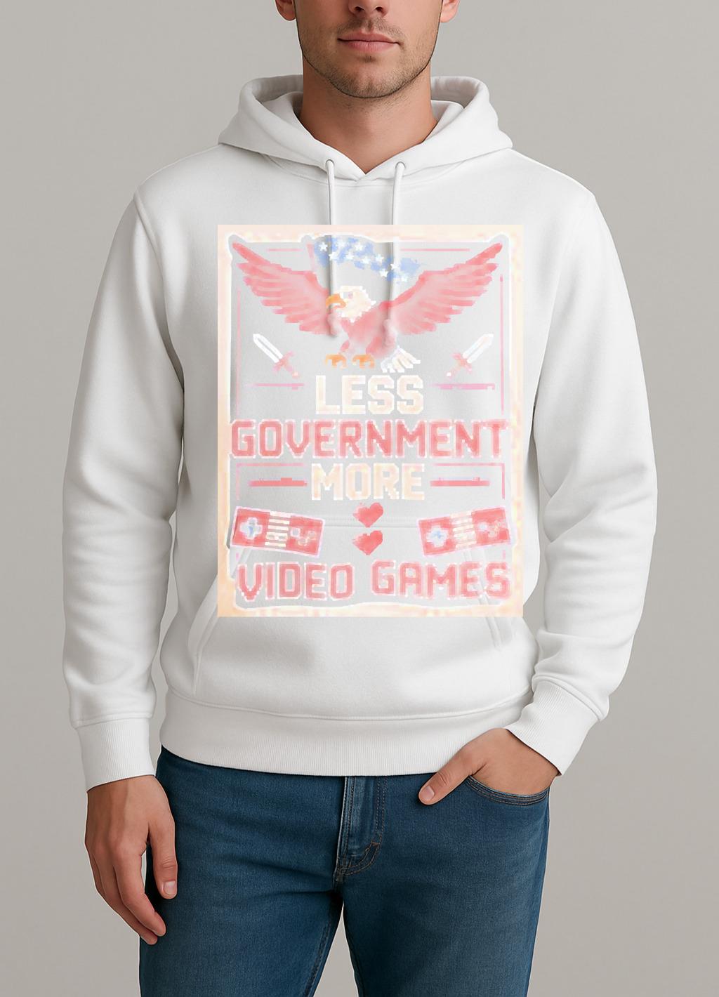 Less Government More Video Games Patriotic Eagle Graphic Unisexhoodie