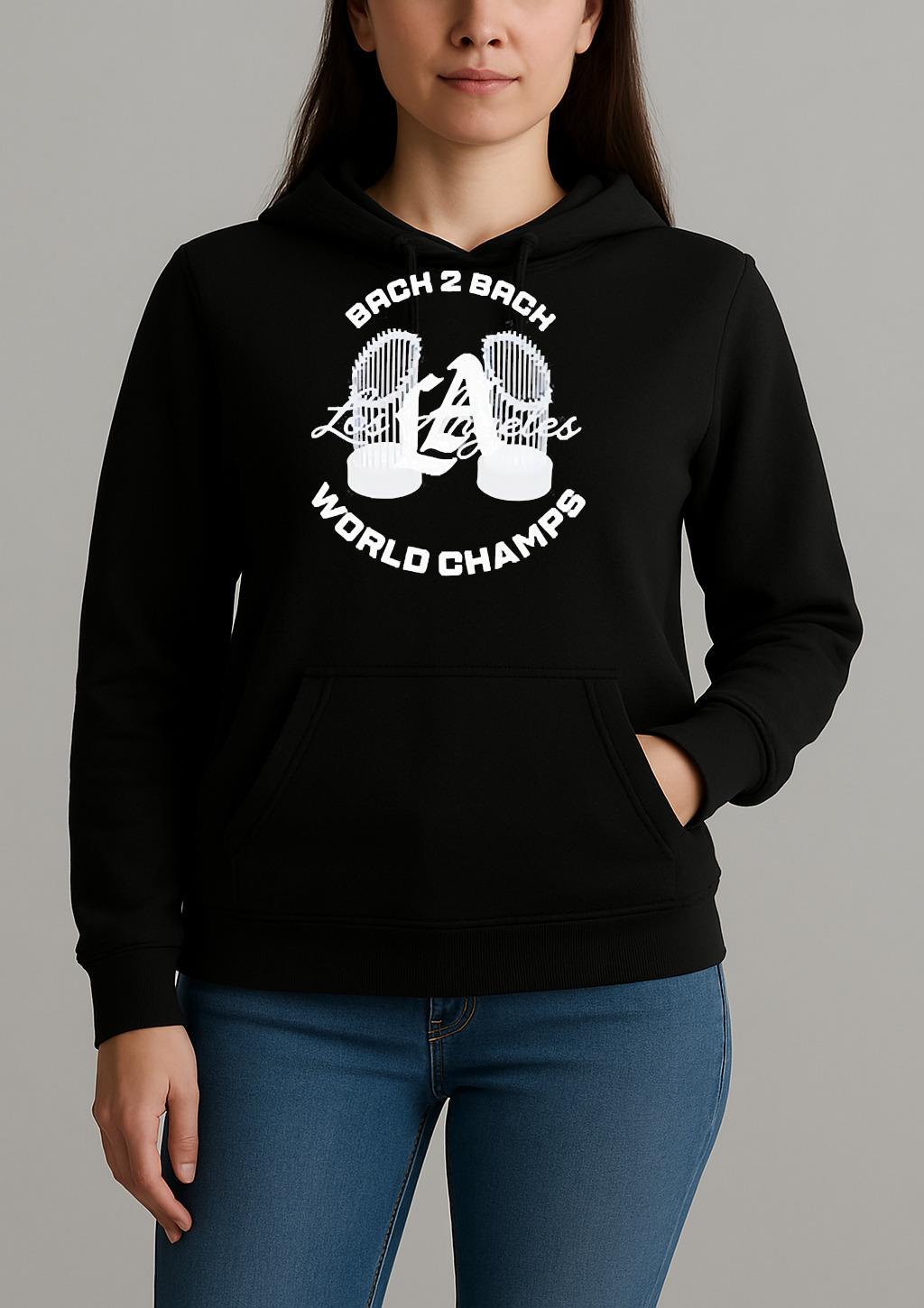 Los Angeles Dodgers 2025 World Champs Back To Back Trophy Shirt Unihoodie
