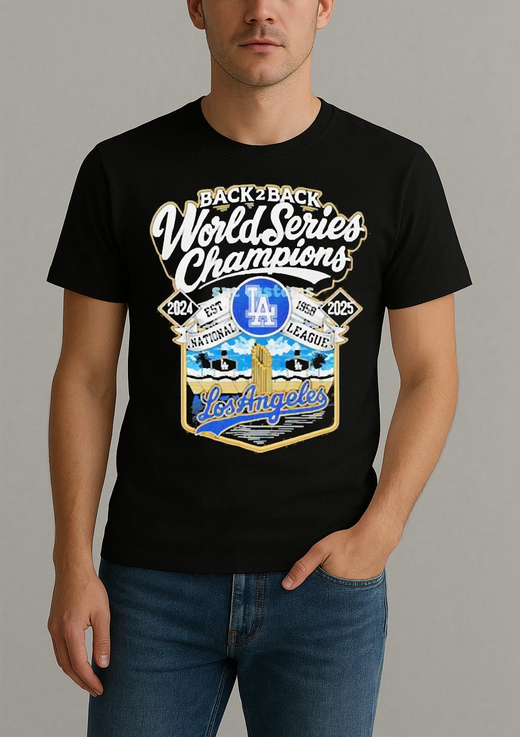 Los Angeles Dodgers Back 2 Back World Series Champions Est 1958 National League 2024 2025 Shirt