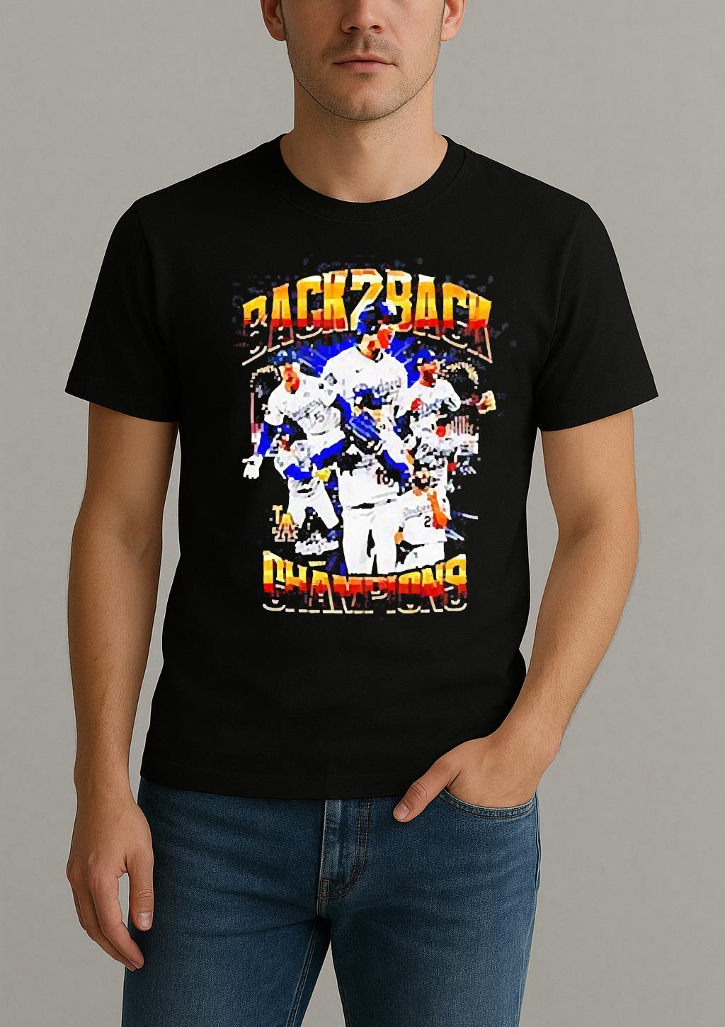 Los Angeles Dodgers Back To Back World Series 2025 Champions Player Trophy T Shirt